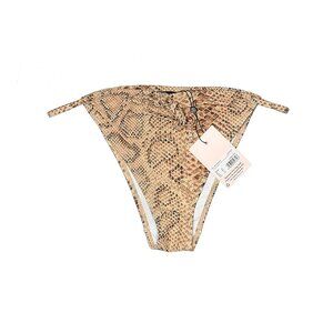 NWT Brown Snake String Bikini Bottom Sz US 10 Brazilian Cut Cheeky High Cut